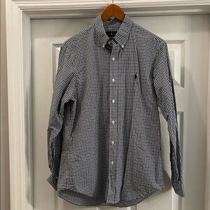 Ralph Lauren Navy and Green Gingham Shirt Medium